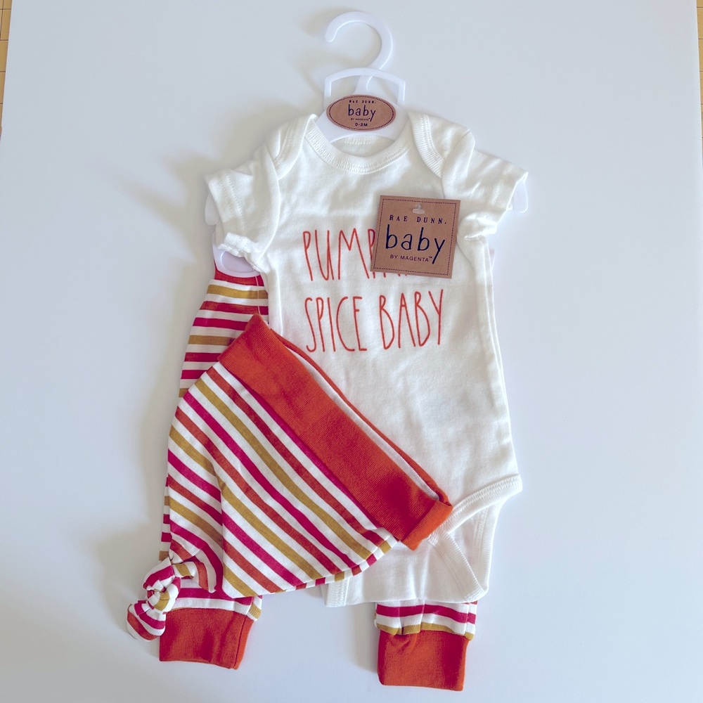 Rae Dunn Infant Three Piece Fall Set - Picture 2 of 6